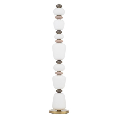 Lampa podłogowa szklana z ceramiką Ceramic LED 3000K opal / brąz / róż / mosiądz Nowodvorski