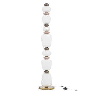 Lampa podłogowa szklana z ceramiką Ceramic LED 3000K opal / brąz / róż / mosiądz Nowodvorski