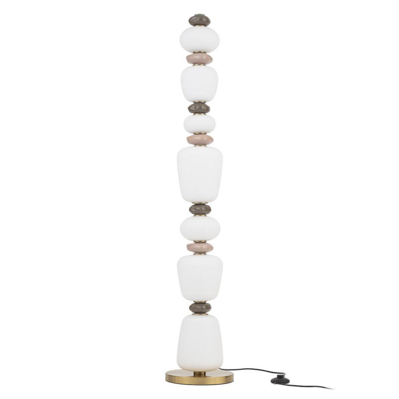 Lampa podłogowa szklana z ceramiką Ceramic LED 3000K opal / brąz / róż / mosiądz Nowodvorski