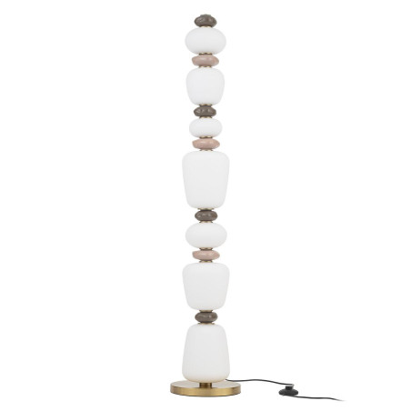 Lampa podłogowa szklana z ceramiką Ceramic LED 3000K opal / brąz / róż / mosiądz Nowodvorski