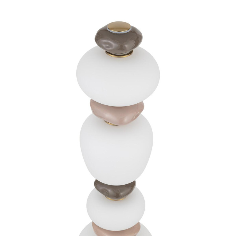 Lampa podłogowa szklana z ceramiką Ceramic LED 3000K opal / brąz / róż / mosiądz Nowodvorski