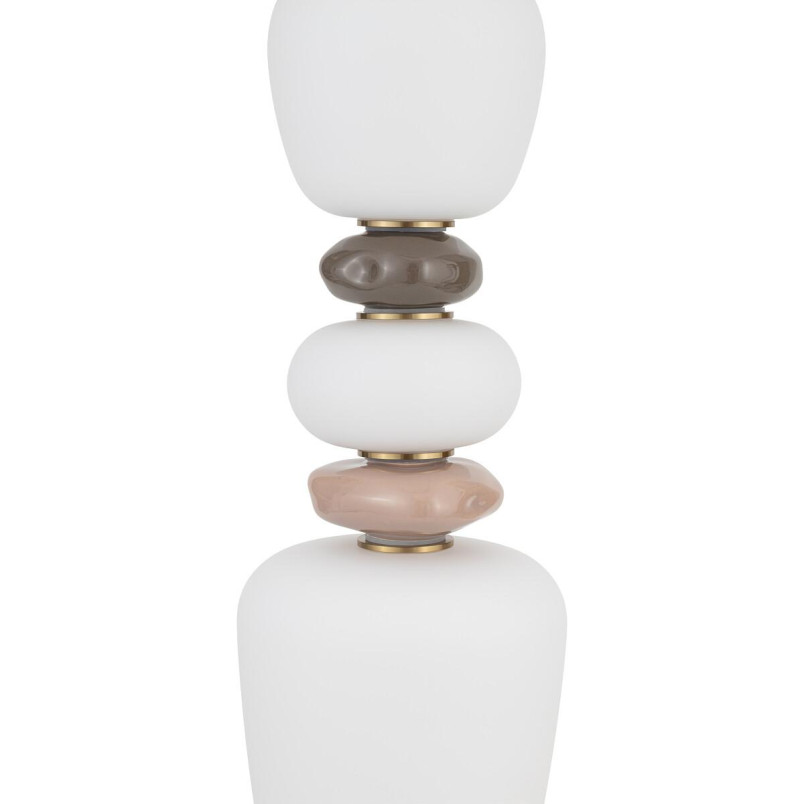 Lampa podłogowa szklana z ceramiką Ceramic LED 3000K opal / brąz / róż / mosiądz Nowodvorski