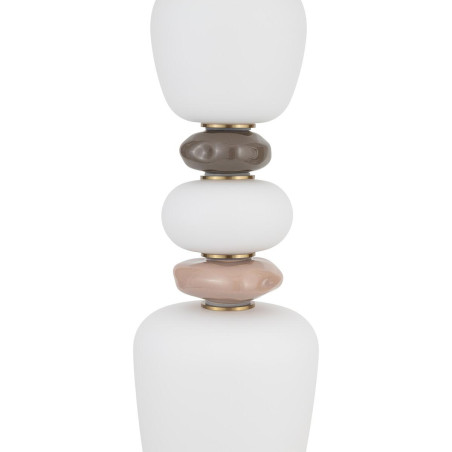 Lampa podłogowa szklana z ceramiką Ceramic LED 3000K opal / brąz / róż / mosiądz Nowodvorski