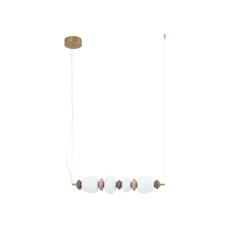 Lampa wisząca szklana z ceramiką Ceramic Horizontal 71cm LED 3000K opal / brąz / róż / mosiądz Nowodvorski