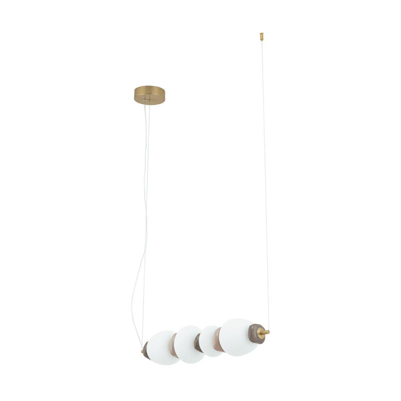 Lampa wisząca szklana z ceramiką Ceramic Horizontal 71cm LED 3000K opal / brąz / róż / mosiądz Nowodvorski