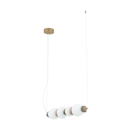 Lampa wisząca szklana z ceramiką Ceramic Horizontal 71cm LED 3000K opal / brąz / róż / mosiądz Nowodvorski