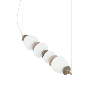 Lampa wisząca szklana z ceramiką Ceramic Horizontal 71cm LED 3000K opal / brąz / róż / mosiądz Nowodvorski