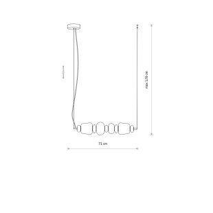 Lampa wisząca szklana z ceramiką Ceramic Horizontal 71cm LED 3000K opal / brąz / róż / mosiądz Nowodvorski