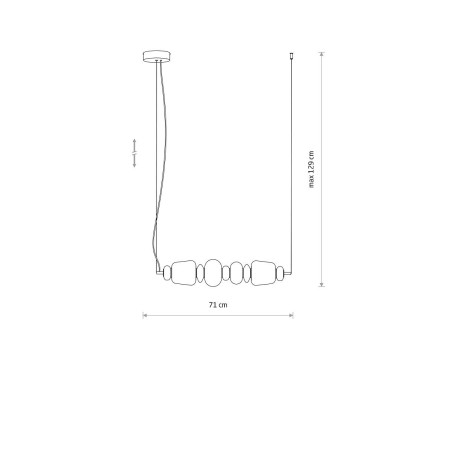 Lampa wisząca szklana z ceramiką Ceramic Horizontal 71cm LED 3000K opal / brąz / róż / mosiądz Nowodvorski