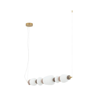 Lampa wisząca szklana z ceramiką Ceramic Horizontal 96cm LED 3000K opal / brąz / róż / mosiądz Nowodvorski