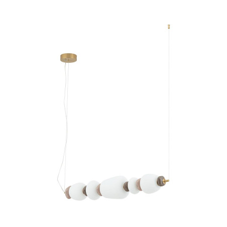 Lampa wisząca szklana z ceramiką Ceramic Horizontal 96cm LED 3000K opal / brąz / róż / mosiądz Nowodvorski