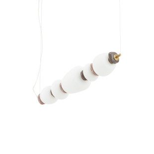 Lampa wisząca szklana z ceramiką Ceramic Horizontal 96cm LED 3000K opal / brąz / róż / mosiądz Nowodvorski