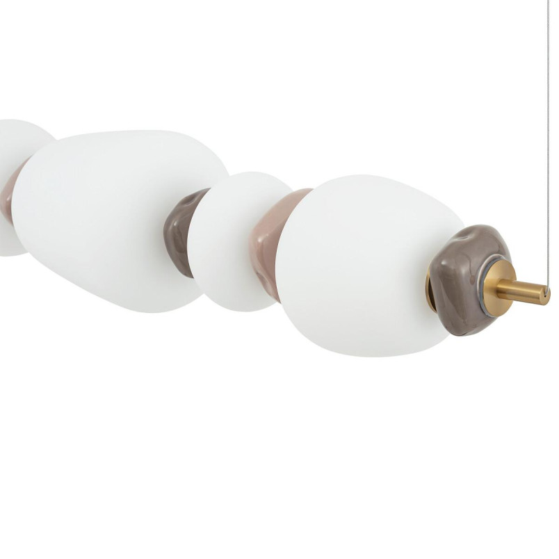 Lampa wisząca szklana z ceramiką Ceramic Horizontal 96cm LED 3000K opal / brąz / róż / mosiądz Nowodvorski