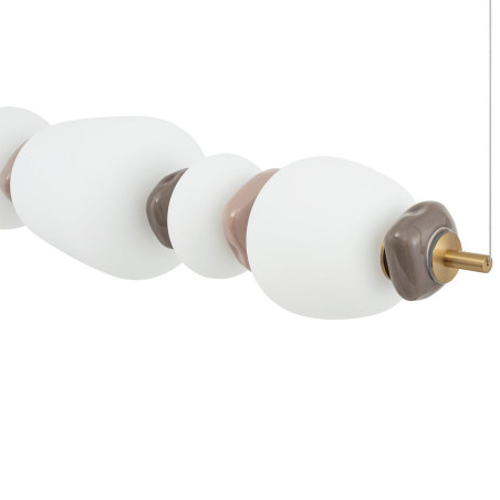 Lampa wisząca szklana z ceramiką Ceramic Horizontal 96cm LED 3000K opal / brąz / róż / mosiądz Nowodvorski