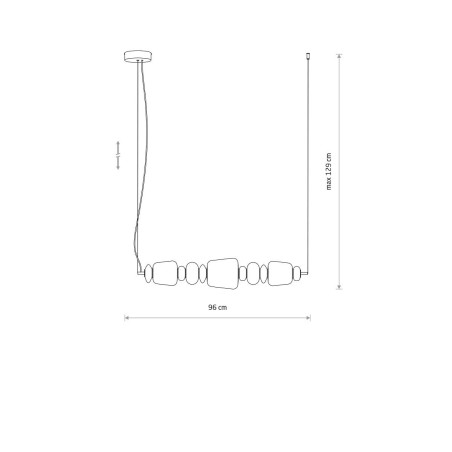Lampa wisząca szklana z ceramiką Ceramic Horizontal 96cm LED 3000K opal / brąz / róż / mosiądz Nowodvorski