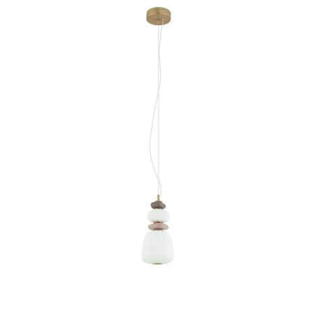 Lampa wisząca szklana z ceramiką Ceramic Vertical 17cm LED 3000K opal / brąz / róż / mosiądz Nowodvorski