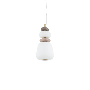 Lampa wisząca szklana z ceramiką Ceramic Vertical 17cm LED 3000K opal / brąz / róż / mosiądz Nowodvorski