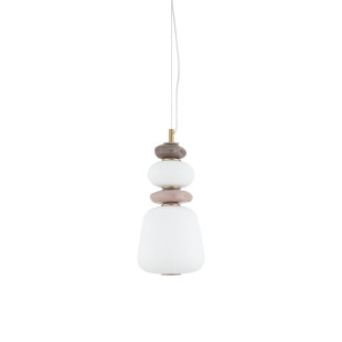 Lampa wisząca szklana z ceramiką Ceramic Vertical 17cm LED 3000K opal / brąz / róż / mosiądz Nowodvorski