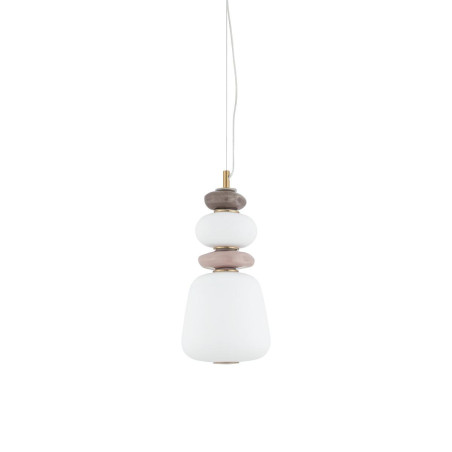 Lampa wisząca szklana z ceramiką Ceramic Vertical 17cm LED 3000K opal / brąz / róż / mosiądz Nowodvorski