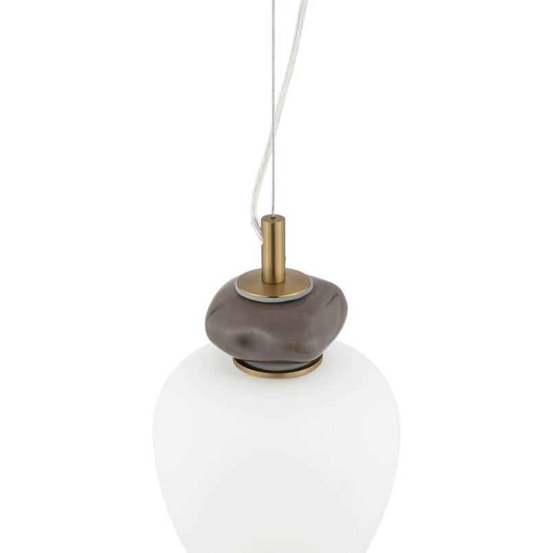 Lampa wisząca szklana z ceramiką Ceramic Vertical 17cm LED 3000K opal / brąz / róż / mosiądz Nowodvorski