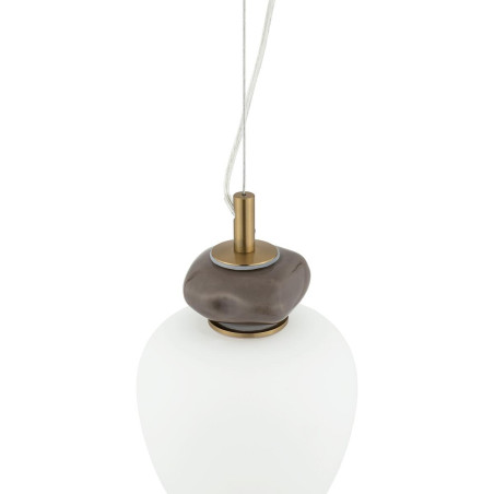 Lampa wisząca szklana z ceramiką Ceramic Vertical 17cm LED 3000K opal / brąz / róż / mosiądz Nowodvorski