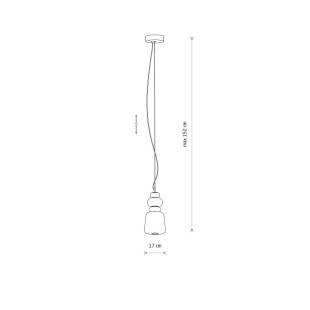 Lampa wisząca szklana z ceramiką Ceramic Vertical 17cm LED 3000K opal / brąz / róż / mosiądz Nowodvorski