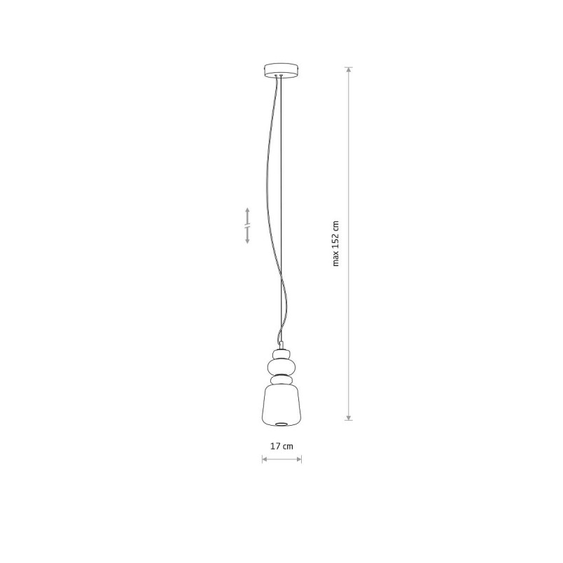 Lampa wisząca szklana z ceramiką Ceramic Vertical 17cm LED 3000K opal / brąz / róż / mosiądz Nowodvorski