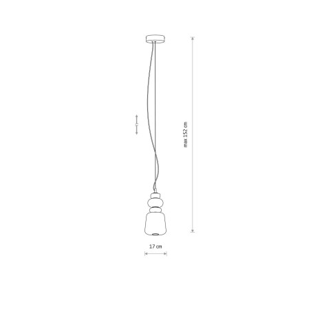 Lampa wisząca szklana z ceramiką Ceramic Vertical 17cm LED 3000K opal / brąz / róż / mosiądz Nowodvorski