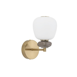 Kinkiet szklany z ceramiką Ceramic LED 3000K opal / brąz / mosiądz Nowodvorski