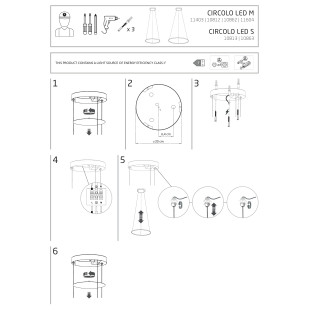 Kinkiet / plafon okrągły nowoczesny Circolo LED 3000K 60cm biały Nowodvorski