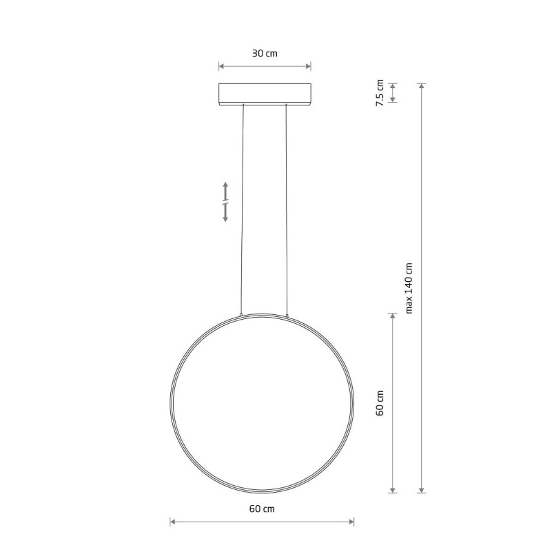 Lampa wisząca okrągła nowoczesna Circolo LED 3000K 60cm biała Nowodvorski