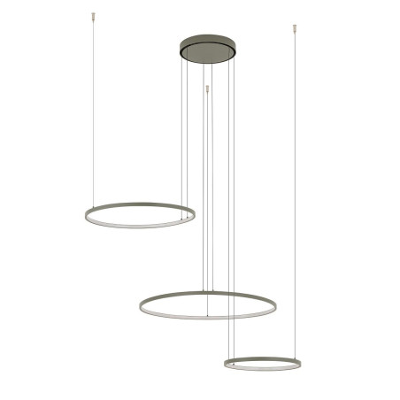 Lampa wisząca 3 okręgi nowoczesne Circolo 125cm LED 3000K 60/45/30cm oliwkowa Nowodvorski
