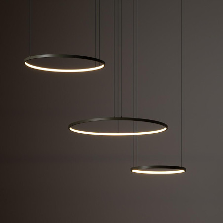 Lampa wisząca 3 okręgi nowoczesne Circolo 125cm LED 3000K 60/45/30cm oliwkowa Nowodvorski