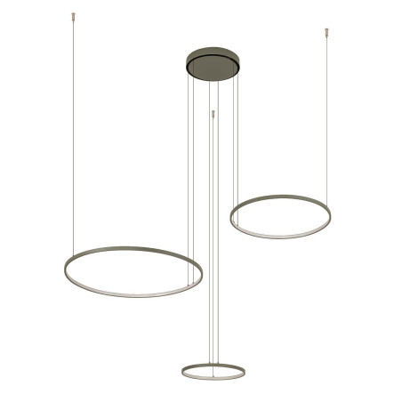 Lampa wisząca 3 okręgi nowoczesne Circolo 125cm LED 3000K 60/45/30cm oliwkowa Nowodvorski