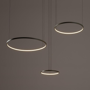Lampa wisząca 3 okręgi nowoczesne Circolo 125cm LED 3000K 60/45/30cm oliwkowa Nowodvorski