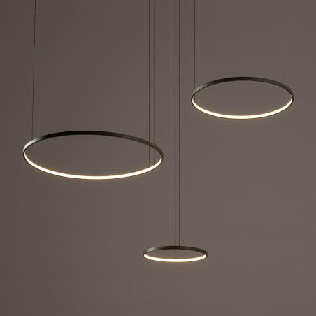 Lampa wisząca 3 okręgi nowoczesne Circolo 125cm LED 3000K 60/45/30cm oliwkowa Nowodvorski