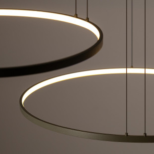 Lampa wisząca 3 okręgi nowoczesne Circolo 125cm LED 3000K 60/45/30cm oliwkowa Nowodvorski