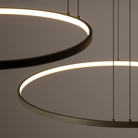 Lampa wisząca 3 okręgi nowoczesne Circolo 125cm LED 3000K 60/45/30cm oliwkowa Nowodvorski