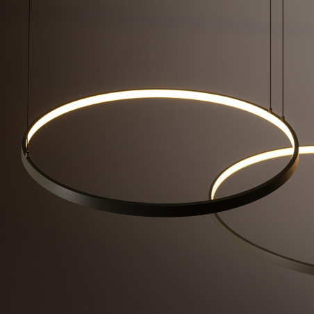 Lampa wisząca 3 okręgi nowoczesne Circolo 125cm LED 3000K 60/45/30cm oliwkowa Nowodvorski