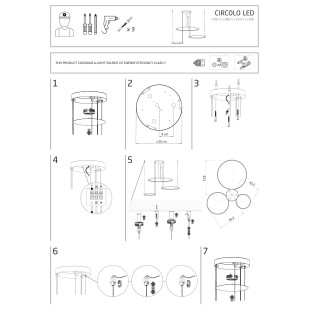 Lampa wisząca 3 okręgi nowoczesne Circolo 125cm LED 3000K 60/45/30cm oliwkowa Nowodvorski