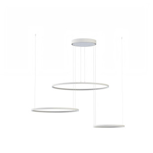 Lampa wisząca 3 okręgi nowoczesne Circolo 125cm LED 3000K 60/45/30cm biała Nowodvorski