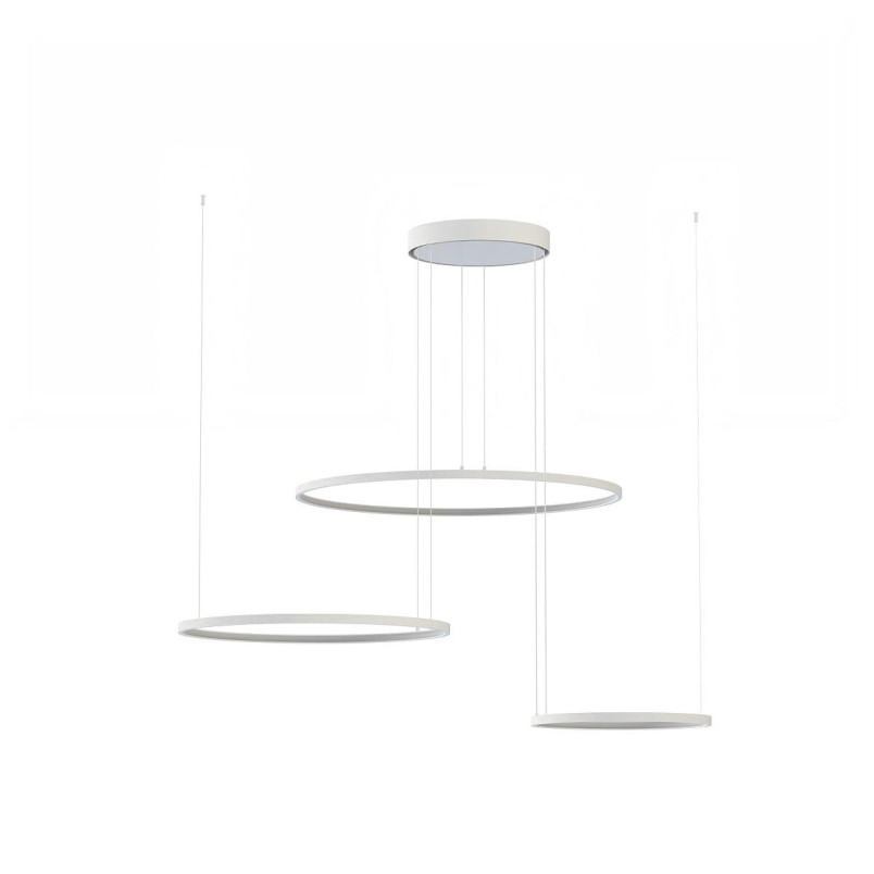 Lampa wisząca 3 okręgi nowoczesne Circolo 125cm LED 3000K 60/45/30cm biała Nowodvorski