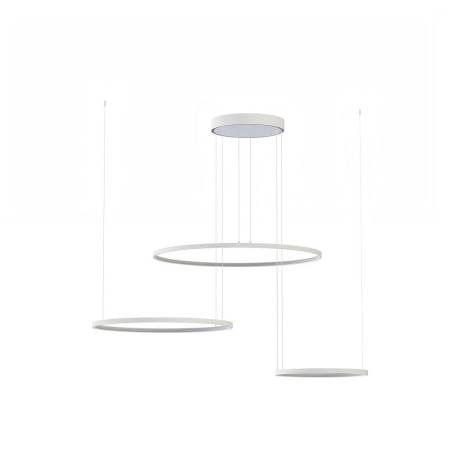 Lampa wisząca 3 okręgi nowoczesne Circolo 125cm LED 3000K 60/45/30cm biała Nowodvorski