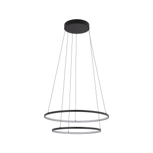 Lampa wisząca 2 okręgi nowoczesne Circolo Power 60cm LED 3000K 45/60 czarna Nowodvorski