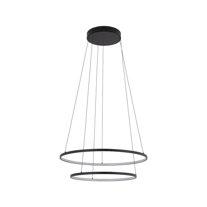 Lampa wisząca 2 okręgi nowoczesne Circolo Power 60cm LED 3000K 45/60 czarna Nowodvorski