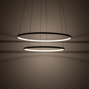 Lampa wisząca 2 okręgi nowoczesne Circolo Power 60cm LED 3000K 45/60 czarna Nowodvorski