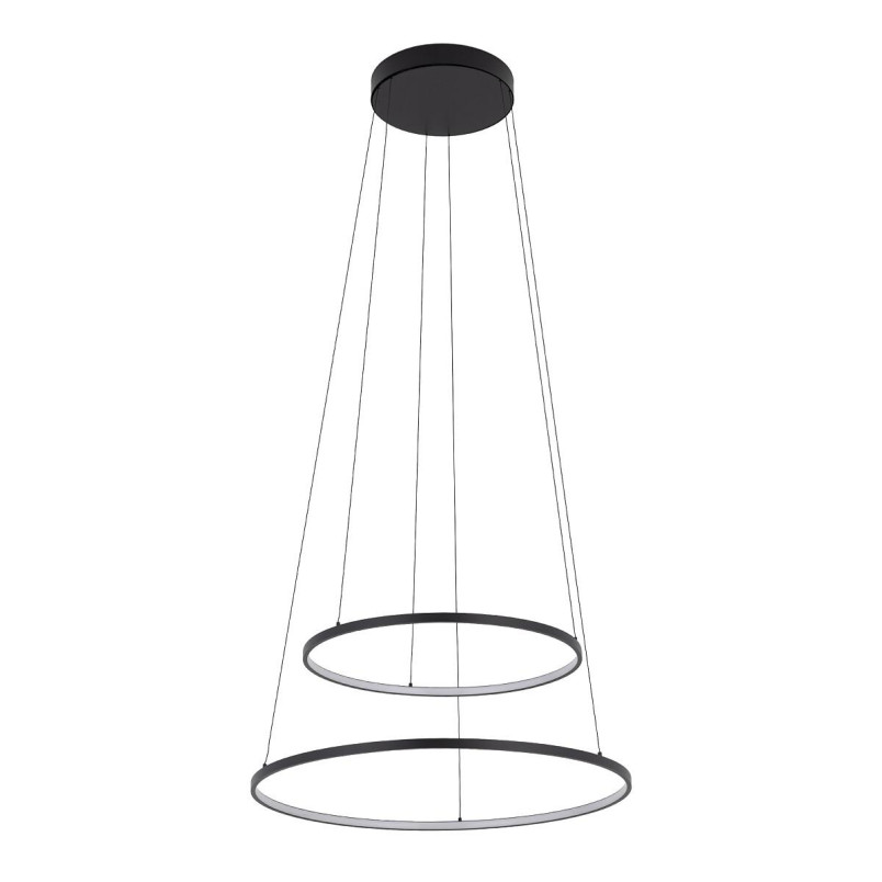 Lampa wisząca 2 okręgi nowoczesne Circolo Power 60cm LED 3000K 45/60 czarna Nowodvorski