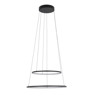 Lampa wisząca 2 okręgi nowoczesne Circolo Power 60cm LED 3000K 45/60 czarna Nowodvorski