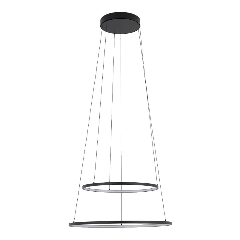 Lampa wisząca 2 okręgi nowoczesne Circolo Power 60cm LED 3000K 45/60 czarna Nowodvorski