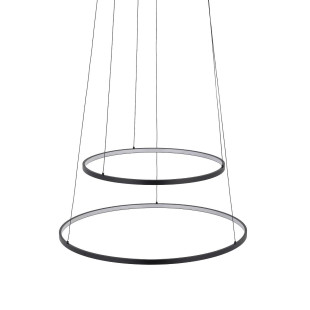 Lampa wisząca 2 okręgi nowoczesne Circolo Power 60cm LED 3000K 45/60 czarna Nowodvorski